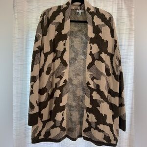 Olive and Cream Colored Cardigan